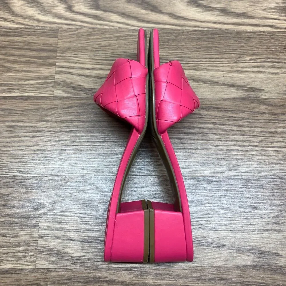 Marc Fisher Sandals Size 8M Hot Pink Casper Block Heel Barbiecore Travel Slip-On